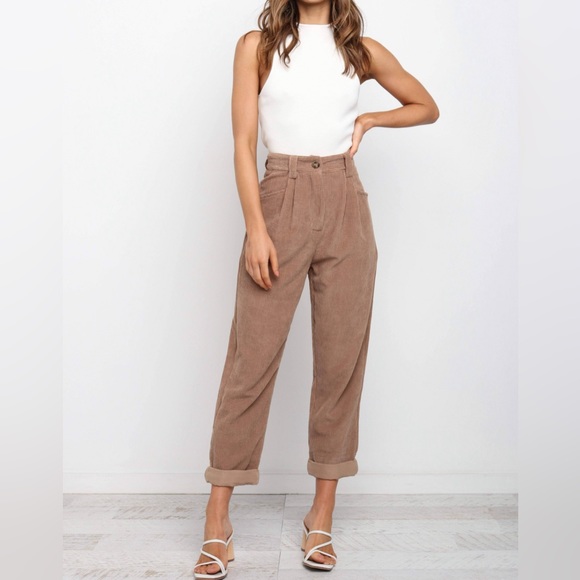 Petal & Pup Pants - Petal & Pup TALAREN CORD PANT - brown corduroy trousers